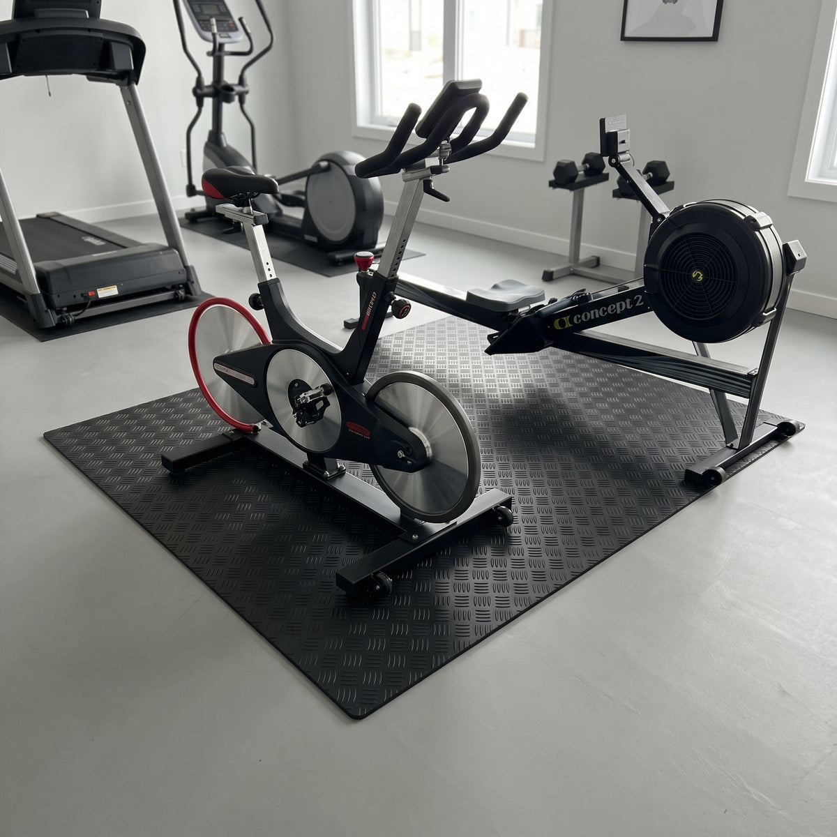 Rowing Machine and Spin Bike Mat